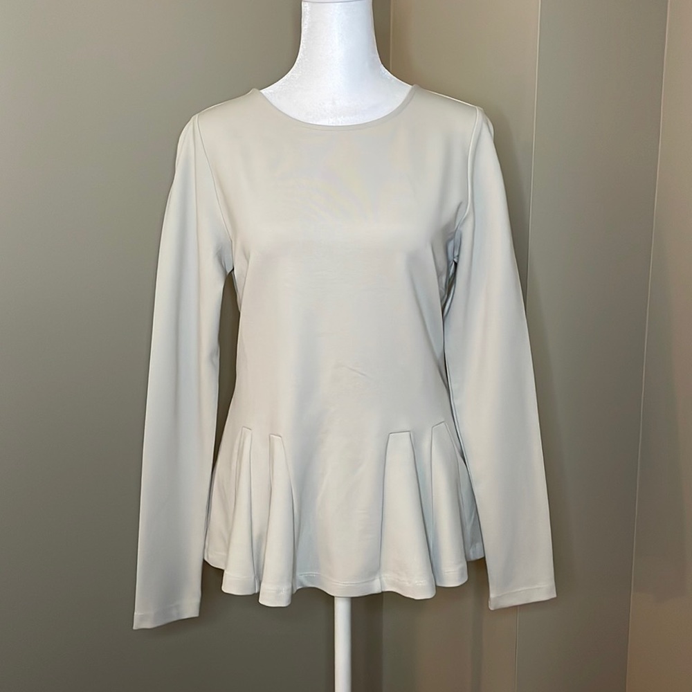 NWT Carmen Marc Valvo Long Sleeve Peplum Too